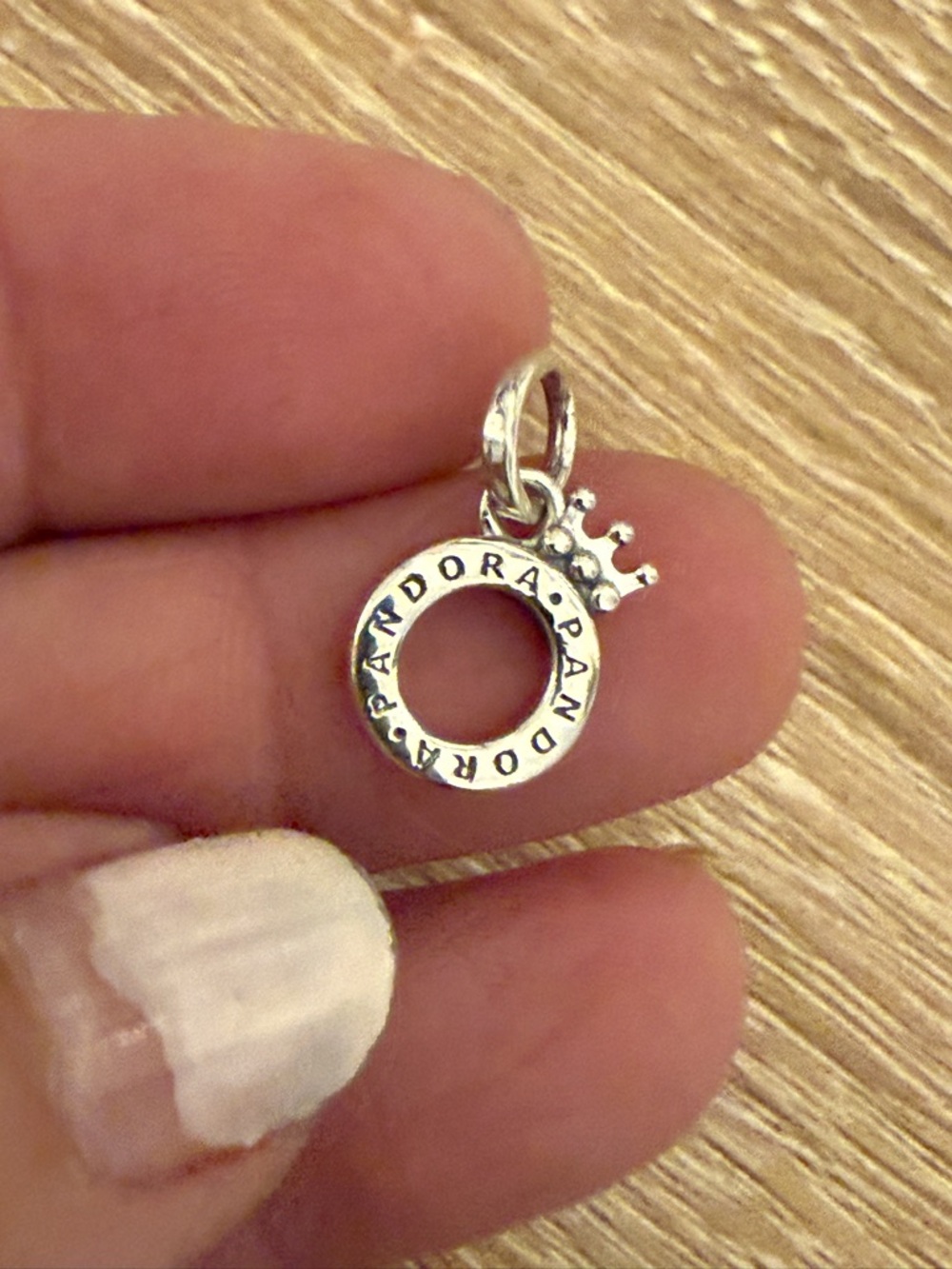 Pandora Silver Crown Circle Pendant - Silver